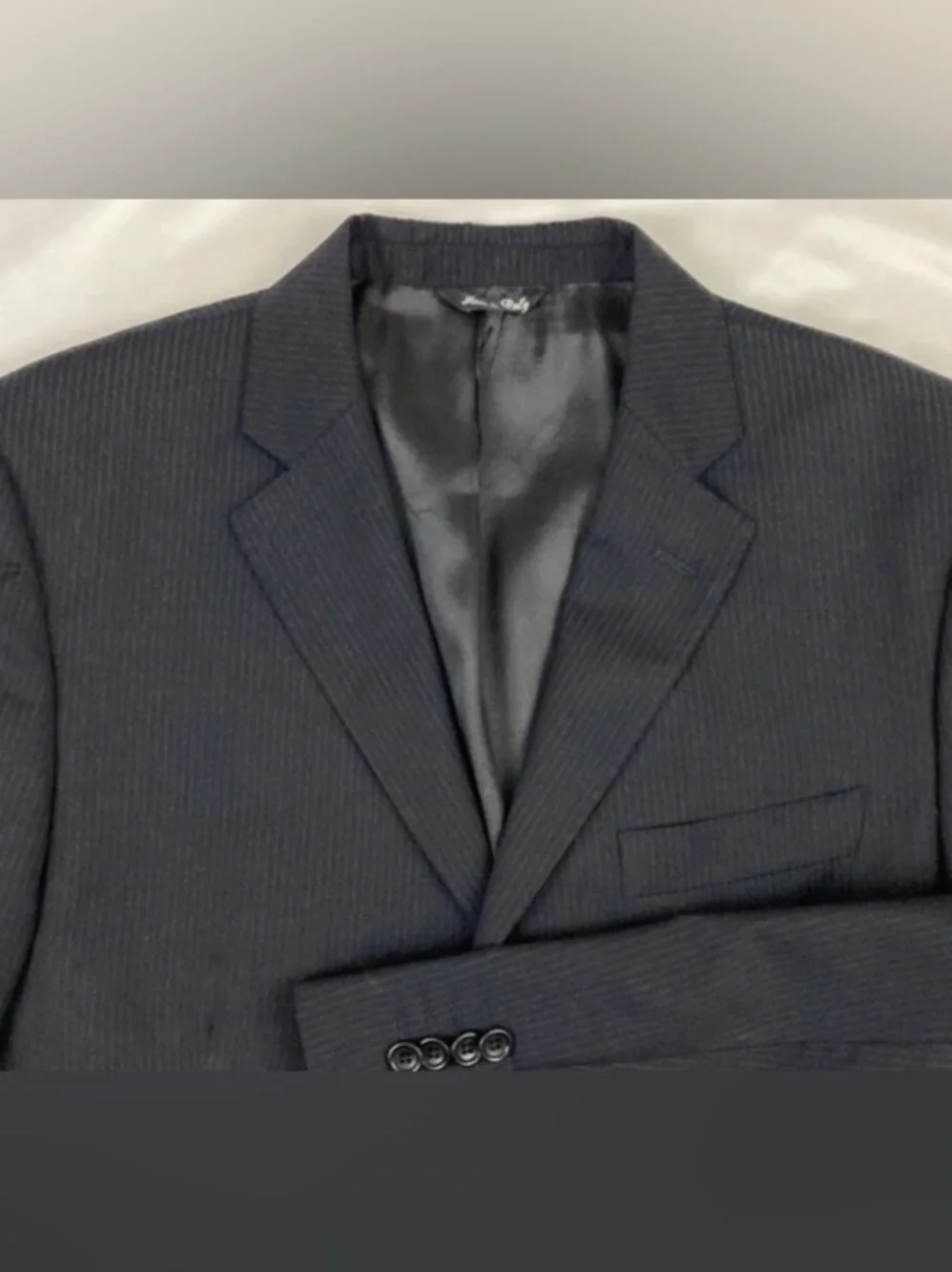 Ermenegildo Zegna Traveller Suit Coat Mens Size 38 Drop 6S Blue Pinstripe